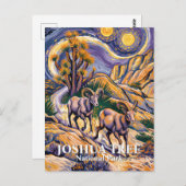 Van Gogh Joshua Tree Wildlife Sheep & Custom Text Briefkaart (Voorkant / Achterkant)