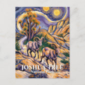 Van Gogh Joshua Tree Wildlife Sheep & Custom Text Briefkaart (Voorkant)