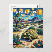 Van Gogh Joshua Tree Wildlife Tortoise Colorful Briefkaart (Voorkant / Achterkant)