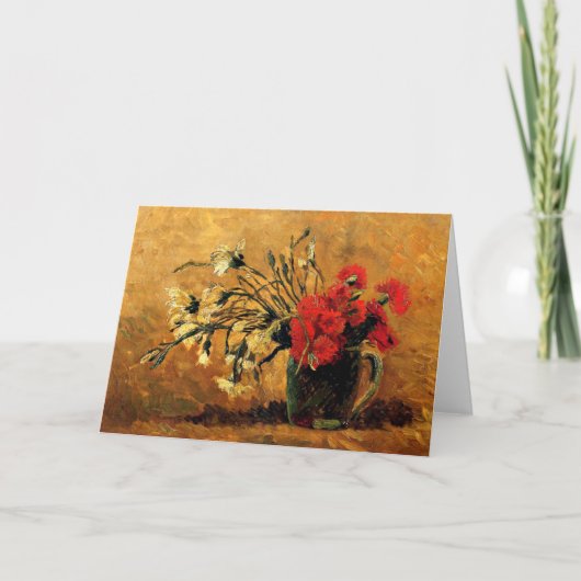 Van Gogh - Jug met rode en witte anjers Bedankkaart (Voorkant)