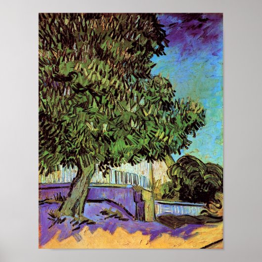 Van Gogh - kastanjeboom in bloesems Poster (Voorkant)