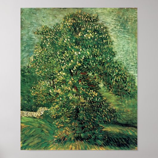 Van Gogh - Kastanjeboom in Blossom Poster (Voorkant)