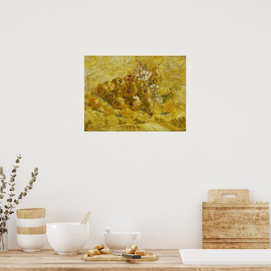 Van Gogh - kasten, luiers, peren en druiven Poster (Keuken)