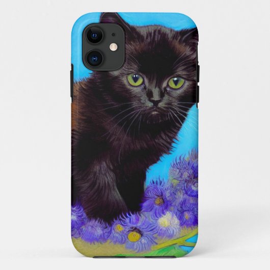 Van Gogh Kat en Bloemen Case-Mate iPhone Case (Achterkant)