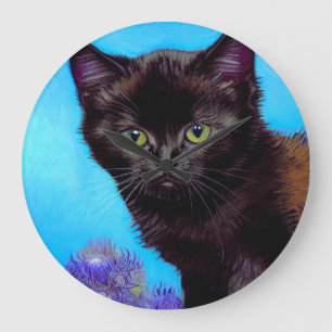Van Gogh Kat en Bloemen Grote Klok