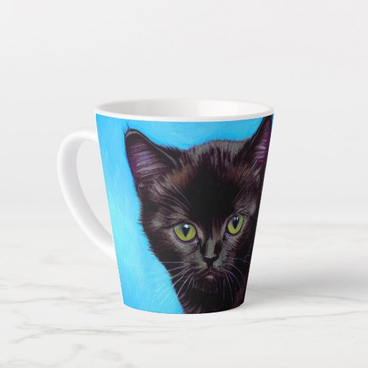 Van Gogh Kat en Bloemen Latte Mok (Linkerhoek)