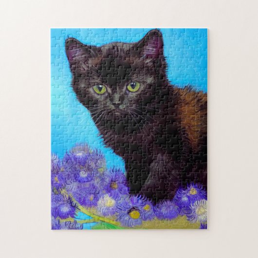 Van Gogh Kat en Bloemen Legpuzzel (Verticaal)