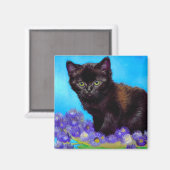Van Gogh Kat en Bloemen Magneet (Voorkant / Achterkant)