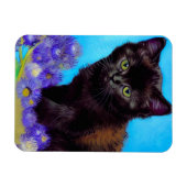 Van Gogh Kat en Bloemen Magneet (Horizontaal)
