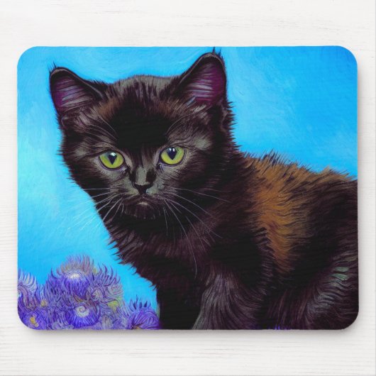 Van Gogh Kat en Bloemen Muismat (Voorkant)