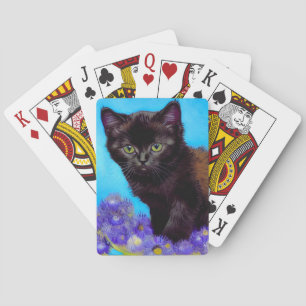 Van Gogh Kat en Bloemen Pokerkaarten