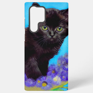 Van Gogh Kat en Bloemen Samsung Galaxy Hoesje