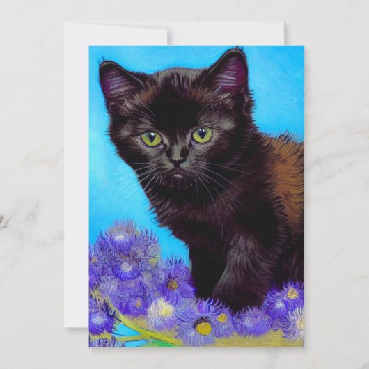 Van Gogh Kat en Bloemen Save The Date (Voorkant)