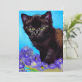 Van Gogh Kat en Bloemen Save The Date (Staand voorkant)