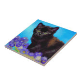 Van Gogh Kat en Bloemen Tegeltje (Zijkant)