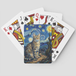 Van Gogh Kat Sterrennacht Impressionistische Kunst Pokerkaarten