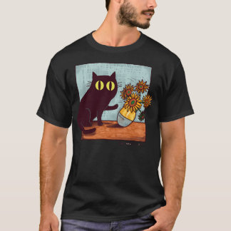 Van Gogh Katten en Bloemen T-shirt