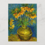 Van Gogh Keizerlijke Fritillairen Feestdagenkaart<br><div class="desc">Briefkaart met het olieverfschilderij Imperial Fritillaries in a Copper Vase (1887) van Vincent van Gogh. Mooie gele bloemen sieren een vaas tegen een blauwe achtergrond. Een prachtig cadeau voor liefhebbers van post-impressionisme en Nederlandse kunst!</div>