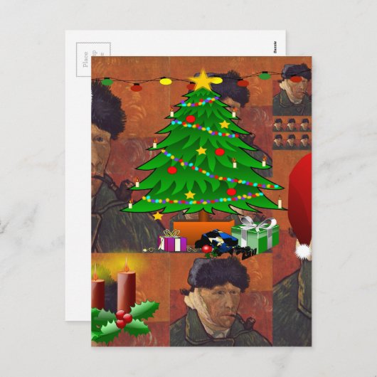 van gogh kermas feestdagenkaart (Voorkant / Achterkant)