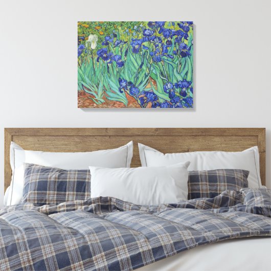 Van Gogh Klassiek Schilderij Irissen Floral Botani Canvas Afdruk (Insitu (Slaapkamer))