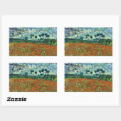 Van Gogh - Korenveld met klaprozen, beroemd schild Rechthoekige Sticker (Vel)