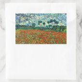 Van Gogh - Korenveld met klaprozen, beroemd schild Rechthoekige Sticker (Tas)