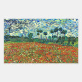 Van Gogh - Korenveld met klaprozen, beroemd schild Rechthoekige Sticker (Voorkant)