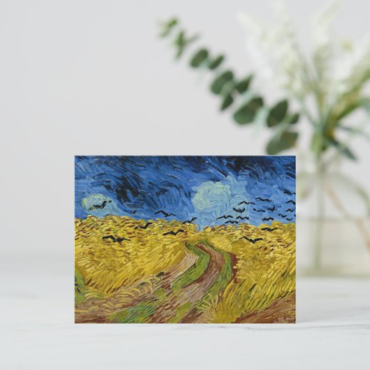 Van Gogh - Korenveld met kraaien Briefkaart (Staand voorkant)
