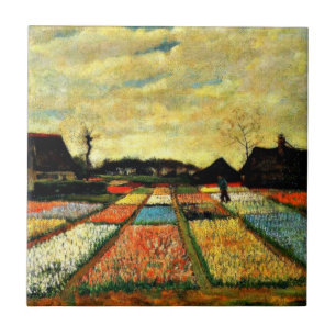 Van Gogh kunst: Bloemenbedden in Nederland Tegeltje