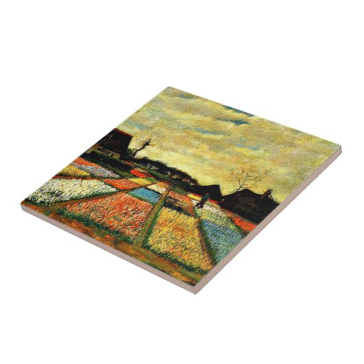 Van Gogh kunst: Bloemperken in Holland Tegeltje (Zijkant)