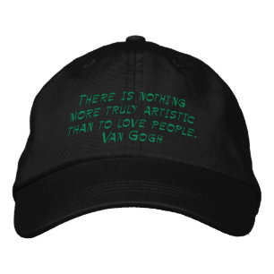 Van Gogh Kunst en Liefde Quote Geborduurd Pet