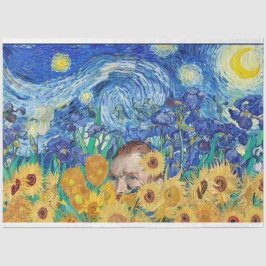 Van Gogh kunst geïnspireerd design Tissuepapier (Voorkant)