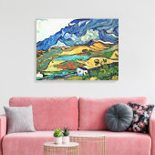 Van Gogh kunst - Les Alpilles berglandschap Canvas Afdruk (Insitu (Woonkamer))