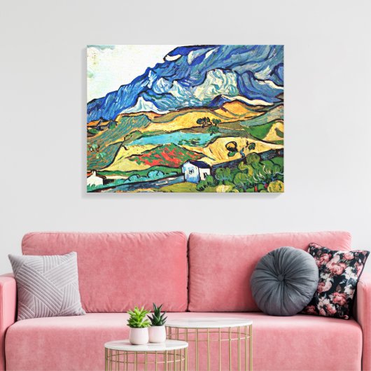 Van Gogh kunst - Les Alpilles berglandschap Canvas Afdruk (Insitu (Woonkamer))