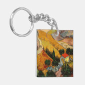 Van Gogh - Landscape House Plowman Sleutelhanger (Voorkant Links)