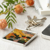 Van Gogh - Landscape House Plowman Sleutelhanger (Zijkant)