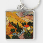 Van Gogh - Landscape House Plowman Sleutelhanger (Voorkant)