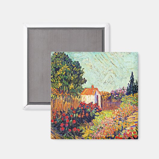 Van Gogh - Landschap, beroemde kunst Magneet (Voorkant / Achterkant)