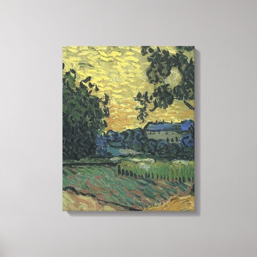 Van Gogh Landschap bij schemering Canvas Afdruk (Voorkant)