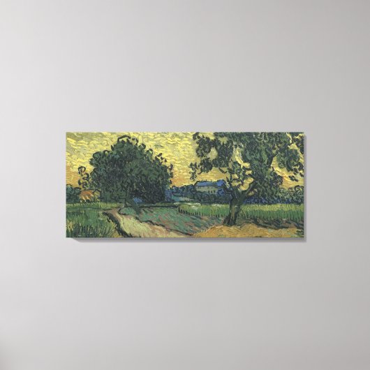 Van Gogh Landschap bij schemering Canvas Afdruk (Voorkant)