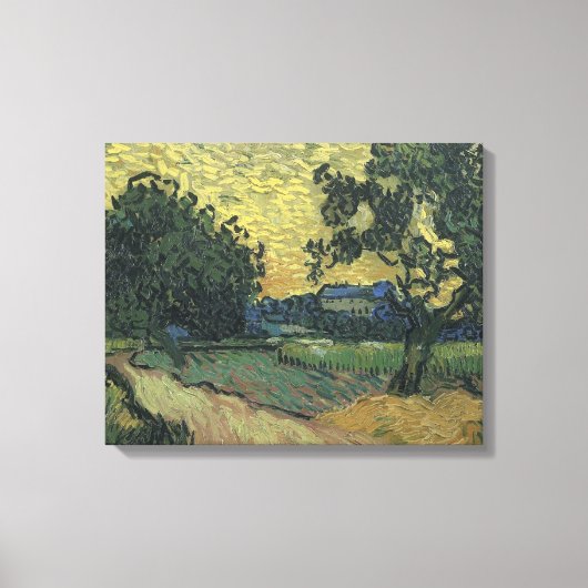 Van Gogh Landschap bij schemering Canvas Afdruk (Voorkant)