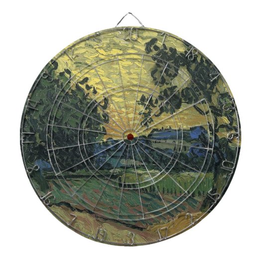 Van Gogh Landschap bij schemering Dartbord (Voorkant)