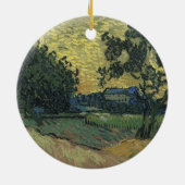 Van Gogh Landschap bij schemering Keramisch Ornament (Achterkant)