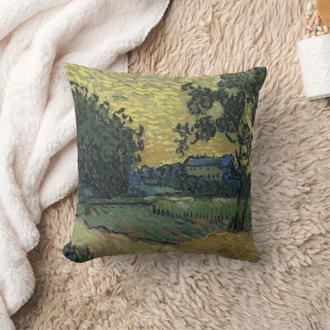 Van Gogh Landschap bij schemering Kussen (Deken)