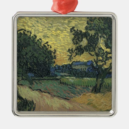 Van Gogh Landschap bij schemering Metalen Ornament (Voorkant)