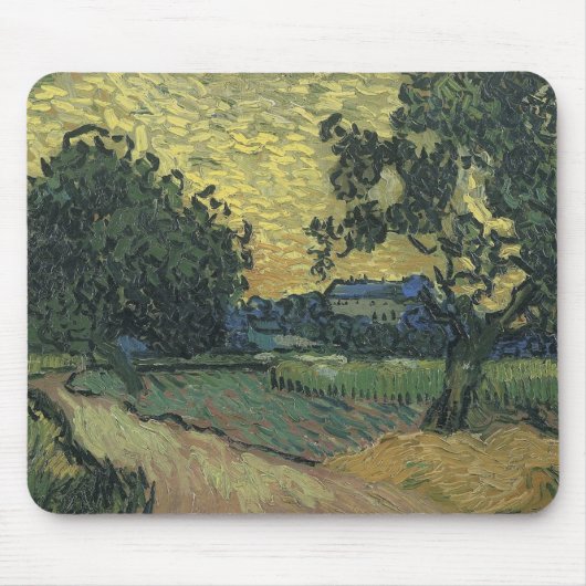 Van Gogh Landschap bij schemering Muismat (Voorkant)