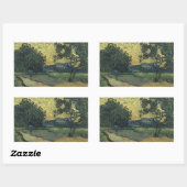 Van Gogh Landschap bij schemering Rechthoekige Sticker (Vel)