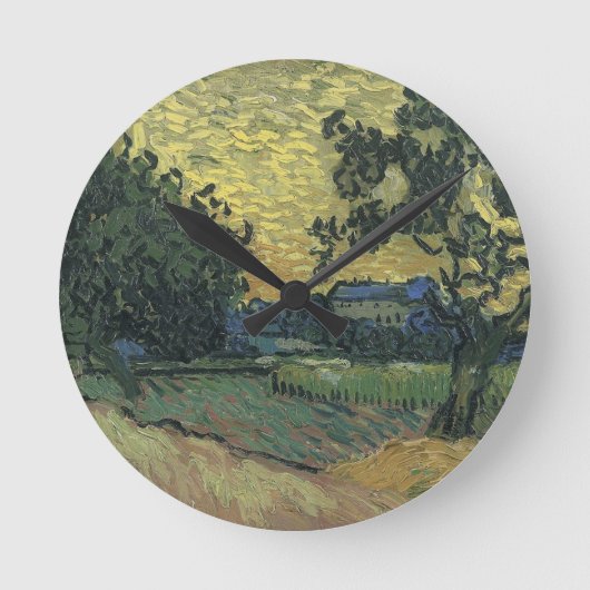 Van Gogh Landschap bij schemering Ronde Klok (Voorkant)