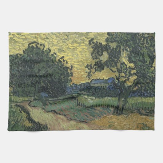Van Gogh Landschap bij schemering Theedoek (Horizontaal)