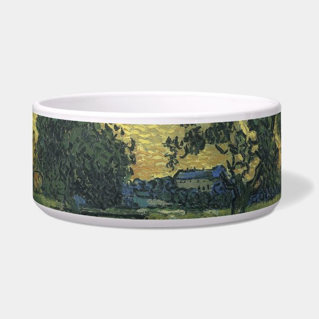 Van Gogh Landschap bij schemering Voerbakje (Voorkant)